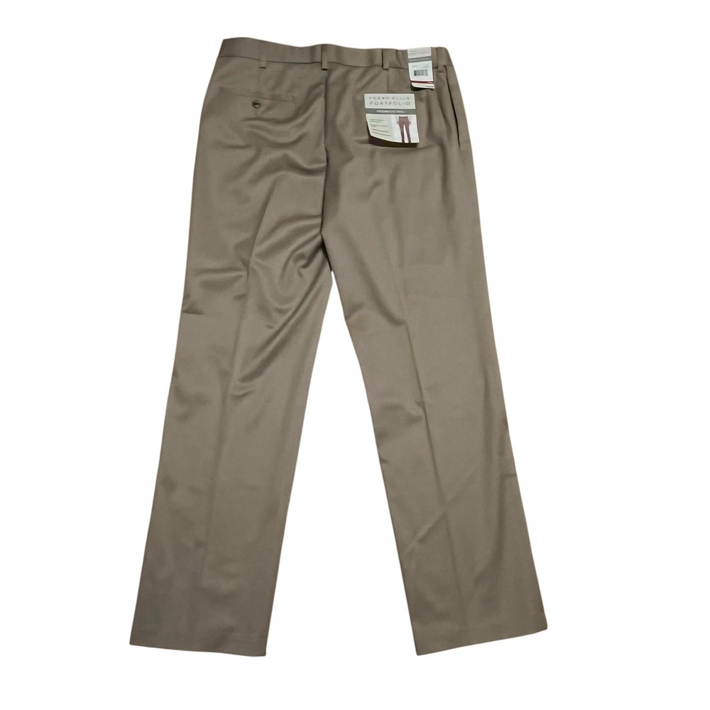 Perry Ellis Portfolio Mens Premium Flex Twill Dress Pants Antelope 34x32 - Picture 2 of 5